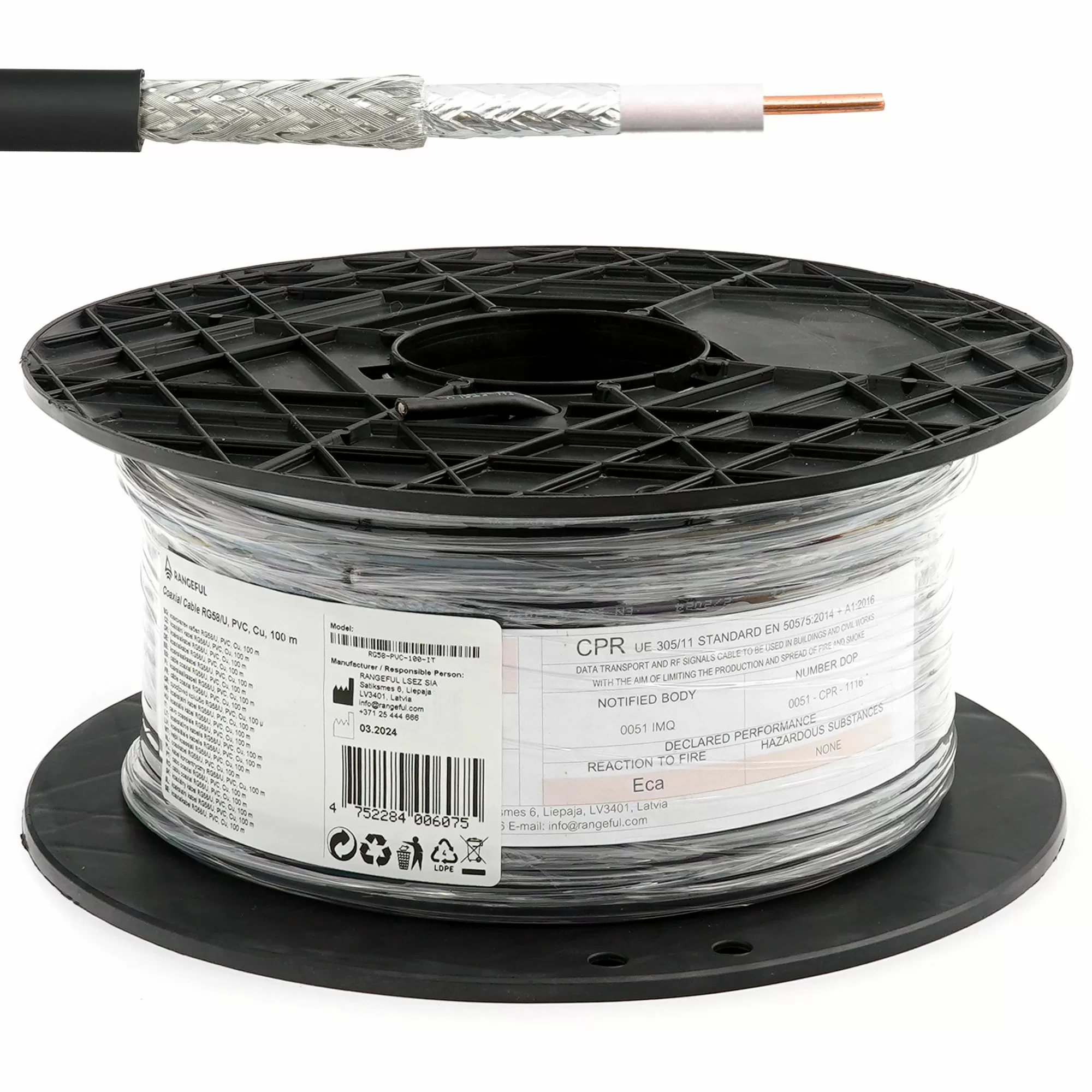 Cabo coaxial RG-58 — montagem sob medida